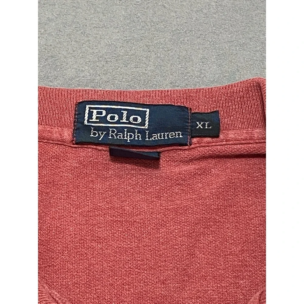 Polo Ralph Lauren Mens XL Short Sleeve Pique Polo Shirt Red‎ Pink Blue Pony Logo